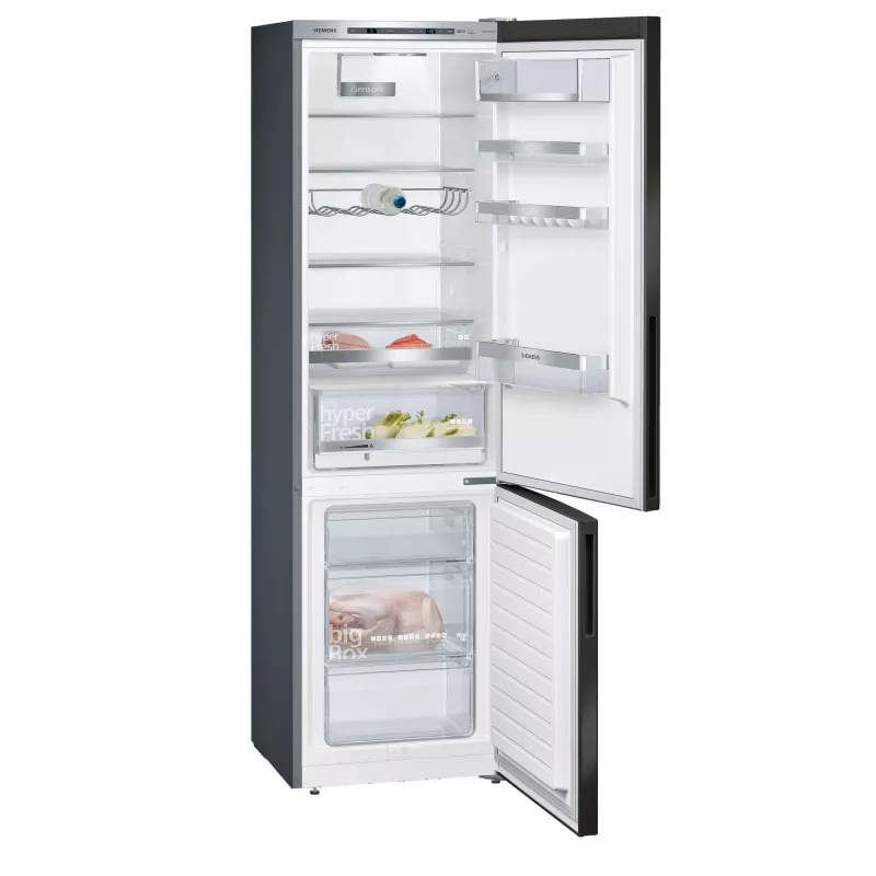 Siemens iQ500 KG39E8XBA külmik-sügavkülmik Vabaltseisev 343 L Must, Roostevaba teras