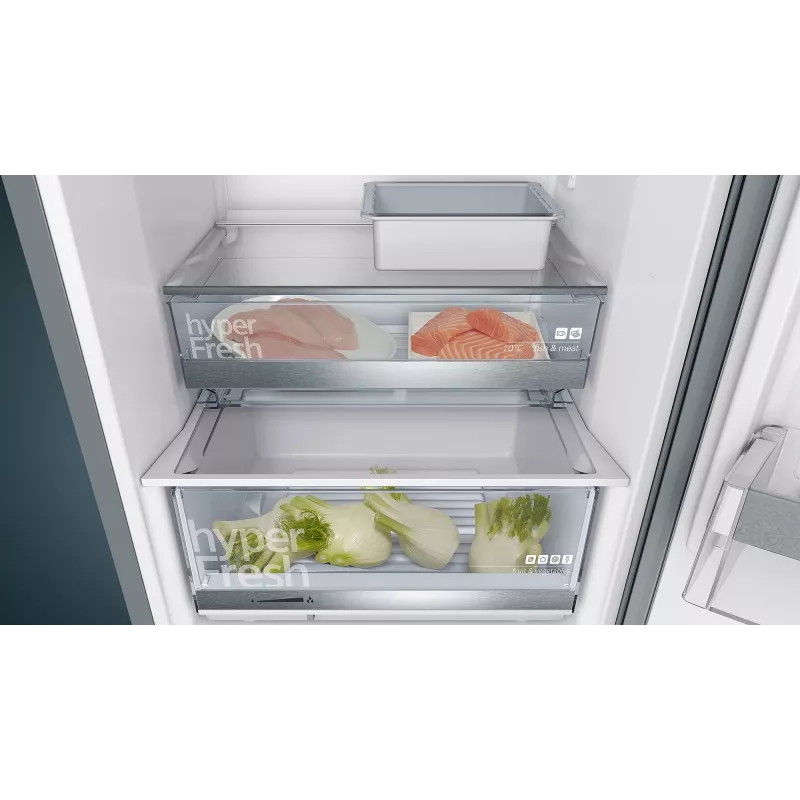 Siemens iQ500 KG39E8XBA külmik-sügavkülmik Vabaltseisev 343 L Must, Roostevaba teras