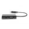 DIGITUS ASSMANN DisplayPort-üleminekukaabel, DP - HDMI+DVI+VGA M-F/F/F, 20 cm, 3-in-1 multimeediakaabel, CE, must