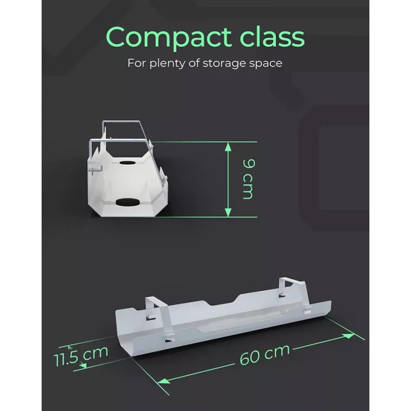 Sirge kaablirenn ICY BOX IB-EWA100W-CM Valge 125 mm laius