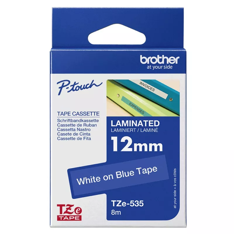 Sildilint Brother TZe535 12mm Valge sinisel