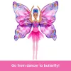 Barbie Dance and Flutter nukk 2-in-1 transformatsiooniga tantsijast liblikaks, lillad juuksed