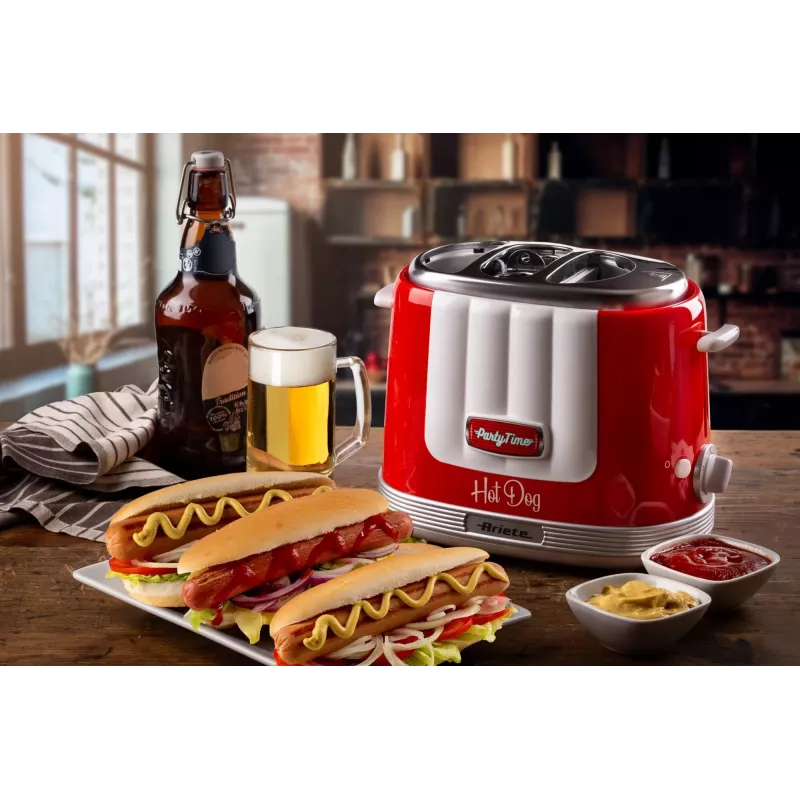 Ariete 206 Hot dog Maker Party Time, 650W, võileivad ja hot dogid, punane