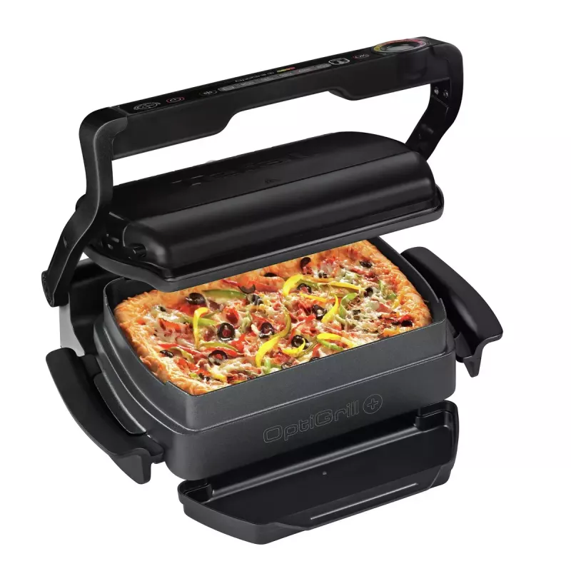 Kontaktgrill Tefal GC7148 — 2000 W, roostevabast terasest korpus, ristkülikukujuline, reguleeritav termostaat, restiga pealispind, 365×365×175 mm