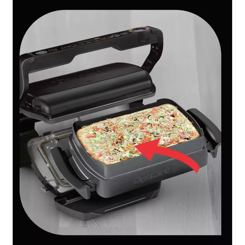 Kontaktgrill Tefal GC7148 — 2000 W, roostevabast terasest korpus, ristkülikukujuline, reguleeritav termostaat, restiga pealispind, 365×365×175 mm