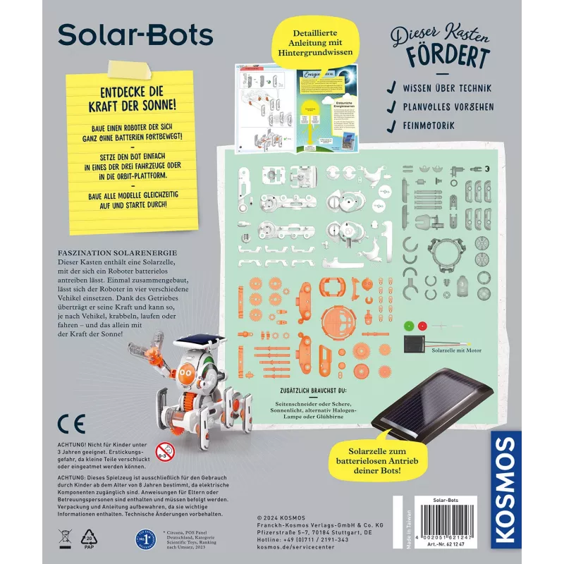 Kosmos Solar Bots, katsetamiskomplekt, taastuvenergia, 8 a.