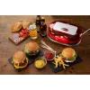 Ariete 205 Hamburger Maker Party Time, hamburgerimasin, 1200 W, topelt mittenakkuvad plaadid, 2 kambrit, lihtne puhastada, punane