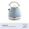 Ariete 2877 Veekeetja Vintage, 1,7L, juhtmeta, sinine, 1,7 L, 2000 W, helesinine, veetaseme indikaator, juhtmeta, filtreerimine