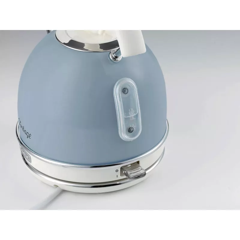 Ariete 2877 Veekeetja Vintage, 1,7L, juhtmeta, sinine, 1,7 L, 2000 W, helesinine, veetaseme indikaator, juhtmeta, filtreerimine