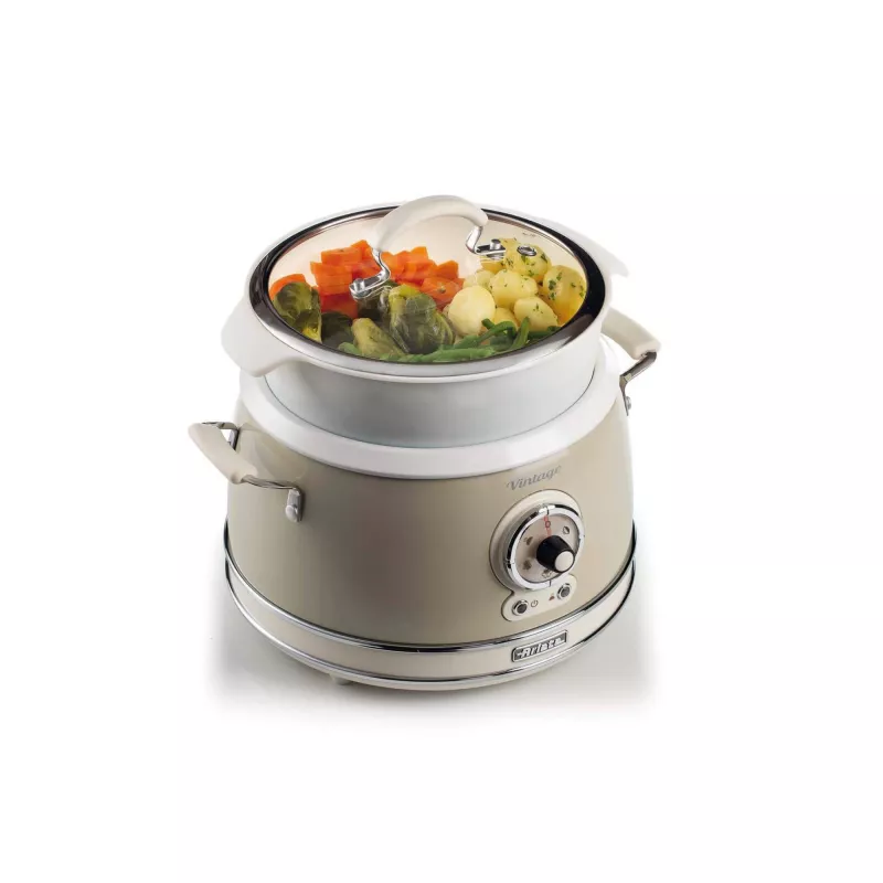 Ariete 2904 riisikeetja – elektriline riisikeetja keraamilise nõuga – kodune sushi – multikeetja – Vintage Line – 3,5 l – 650 W – beež