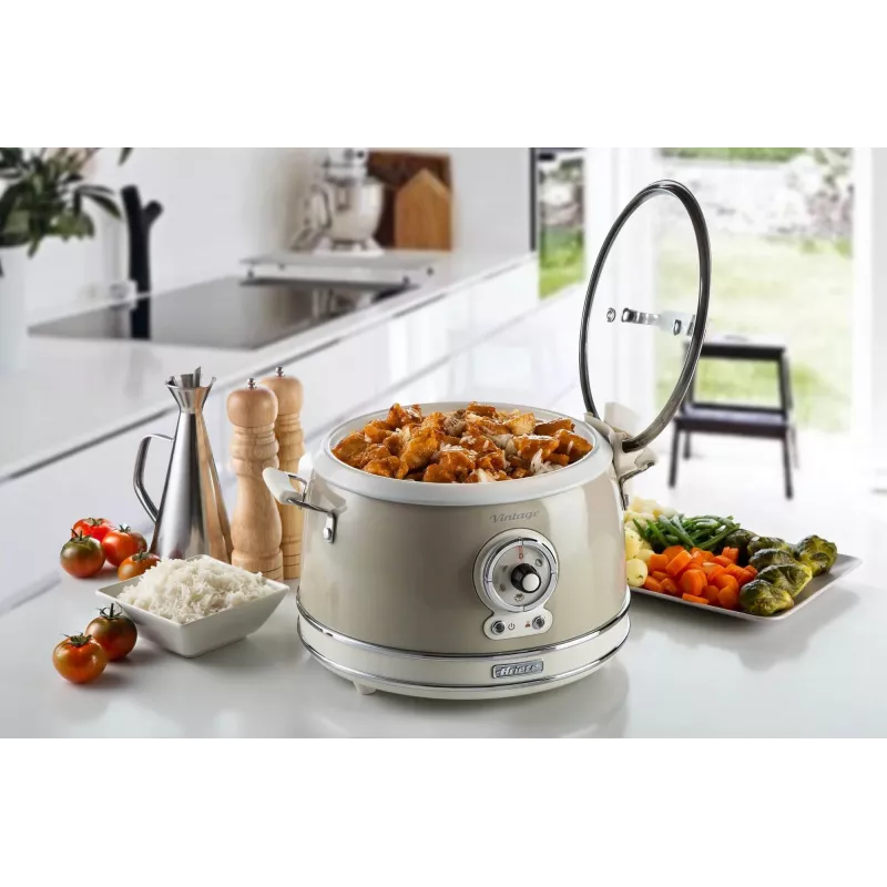 Ariete 2904 riisikeetja – elektriline riisikeetja keraamilise nõuga – kodune sushi – multikeetja – Vintage Line – 3,5 l – 650 W – beež