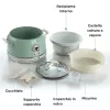 Ariete 2904 riisikeetja - elektriline riisikeetja keraamilise kausiga - kodune sushi - multikeetja - Vintage sarjast - 3,5 L - 650 W - roheline