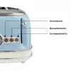 Ariete 156 4-kohaline vintage röster, 1600 W, 6 röstimisastet, roostevabast terasest pastelsinises värvitoonis, ilma võileivakorvideta. Sinine