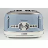 Ariete 156 4-kohaline vintage röster, 1600 W, 6 röstimisastet, roostevabast terasest pastelsinises värvitoonis, ilma võileivakorvideta. Sinine