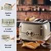 Ariete 156 4-kohaline vintage röster, 1600 W, 6 röstimisastet, roostevabast terasest pastellbeež värv, ilma võileivakorvideta