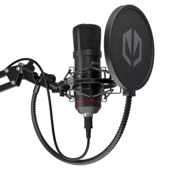 PC mikrofon ENDORFY Solum — juhtmega USB-C kardioidne mikrofon, 16-bit/48 kHz, 18–21000 Hz, lauakinnitus, 2,9 m kaabel, kõrvaklappide väljund, pop-filter