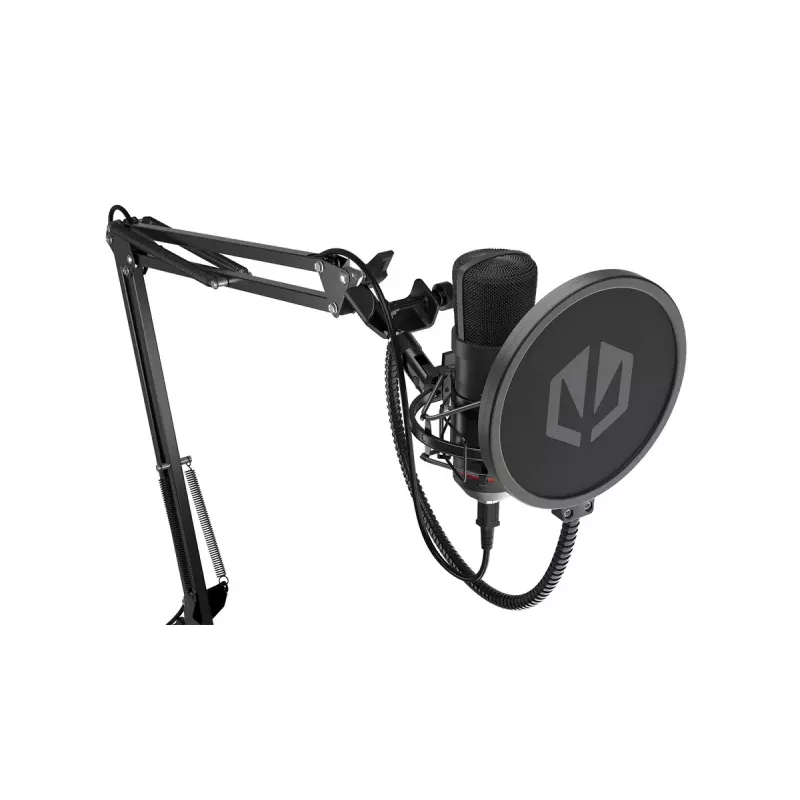 PC mikrofon ENDORFY Solum — juhtmega USB-C kardioidne mikrofon, 16-bit/48 kHz, 18–21000 Hz, lauakinnitus, 2,9 m kaabel, kõrvaklappide väljund, pop-filter