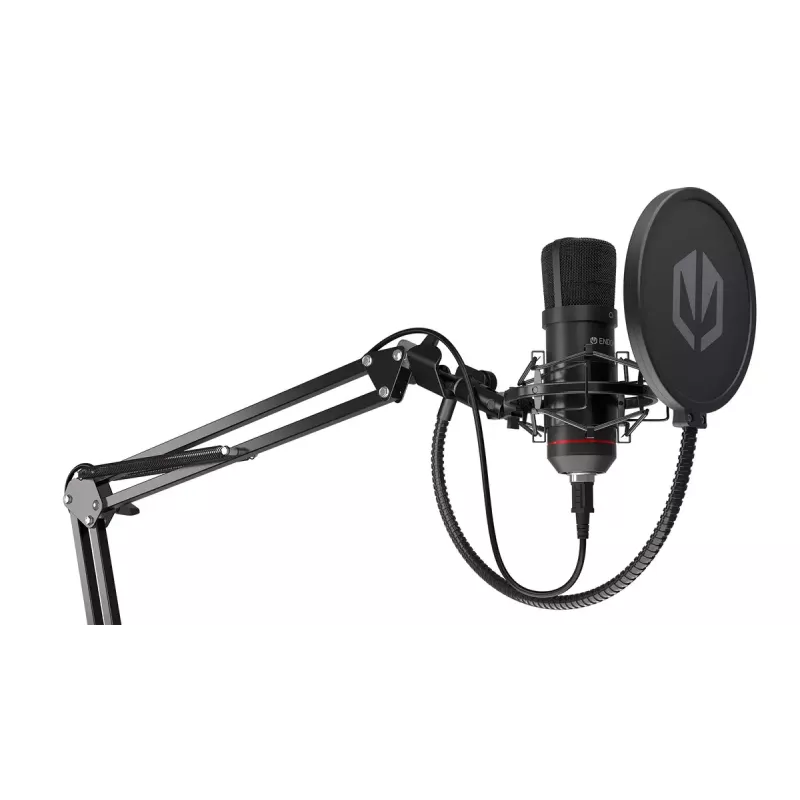 PC mikrofon ENDORFY Solum — juhtmega USB-C kardioidne mikrofon, 16-bit/48 kHz, 18–21000 Hz, lauakinnitus, 2,9 m kaabel, kõrvaklappide väljund, pop-filter