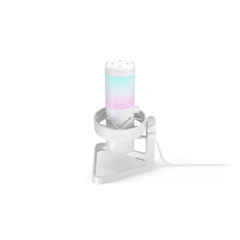 PC mikrofon ENDORFY AXIS Streaming Valge — USB, kardioidne, 30–18 kHz, 192 kHz/24 bit, lauaalus, summutamine, kõrvaklappide väljund