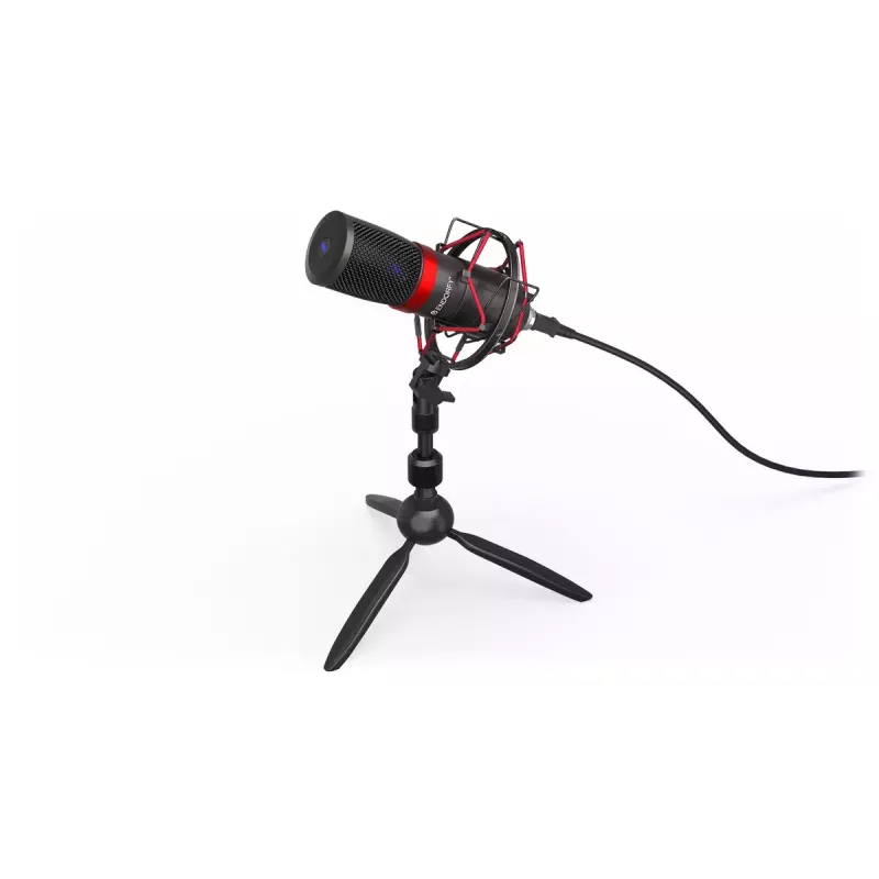 PC mikrofon ENDORFY Solum Streaming T — USB-juhtmega, 24-bit/48 kHz, 18–21000 Hz, lauale kinnitus, kõrvaklapiväljund, must