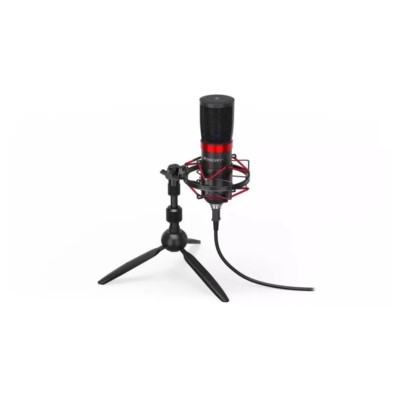 PC mikrofon ENDORFY Solum Streaming T — USB-juhtmega, 24-bit/48 kHz, 18–21000 Hz, lauale kinnitus, kõrvaklapiväljund, must