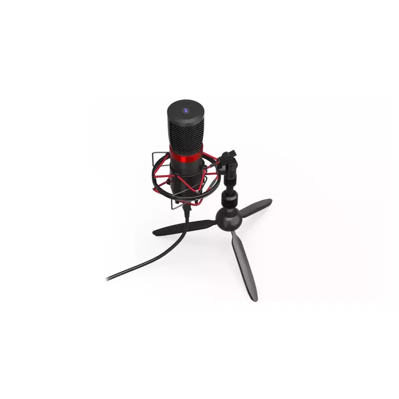 PC mikrofon ENDORFY Solum Streaming T — USB-juhtmega, 24-bit/48 kHz, 18–21000 Hz, lauale kinnitus, kõrvaklapiväljund, must