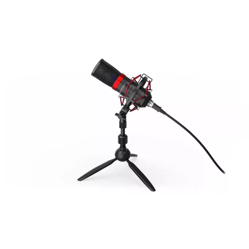 PC mikrofon ENDORFY Solum Streaming T — USB-juhtmega, 24-bit/48 kHz, 18–21000 Hz, lauale kinnitus, kõrvaklapiväljund, must