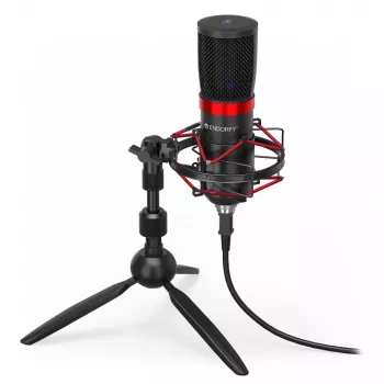 PC mikrofon ENDORFY Solum Streaming T — USB-juhtmega, 24-bit/48 kHz, 18–21000 Hz, lauale kinnitus, kõrvaklapiväljund, must