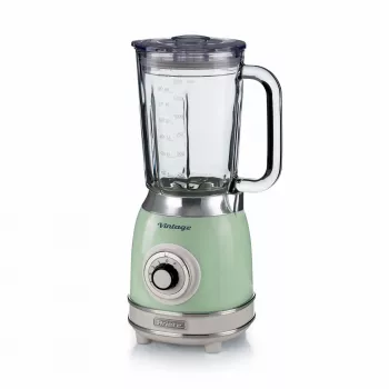 Ariete 583, Vintage blender 1,5-liitrise klaaskannu, 4 roostevabast terasest tera, 4 kiirust + impulss, 1000 W, roheline