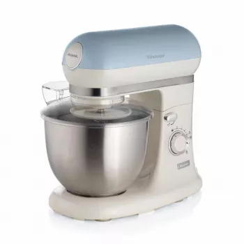 Ariete 1588 Vintage mikser, planetaarmikser leiva, pitsa, kookide ja kondiitritoodete jaoks, 5,5 L mahutavus, 7 kiirust, 2400 W, helesinine