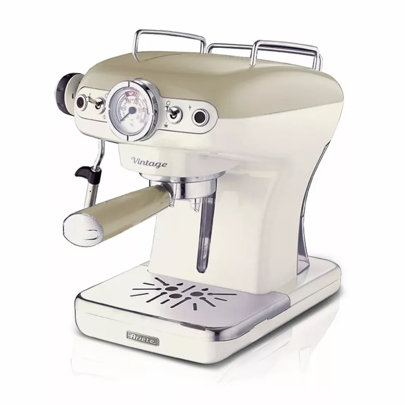 Ariete 1389 Vintage Espresso kohvimasin - Espresso kohvimasin jahvatatud kohvile või ESE kapslitele, pastellbeežis värvitoonis