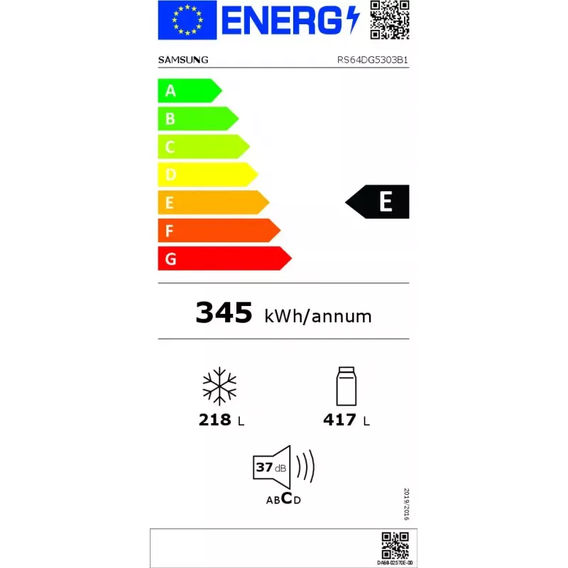 Samsung RS64DG5303B1 külmik-sügavkülmik külg-külje kõrval Vabaltseisev 628 L Must, Roostevaba teras