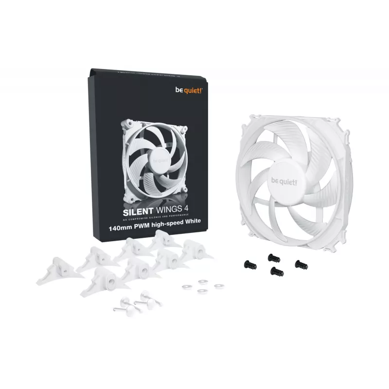 be quiet SILENT WINGS 4 | 140mm PWM high-speed Valge Arvutikorpuse ventilaator 14 cm 1 tk