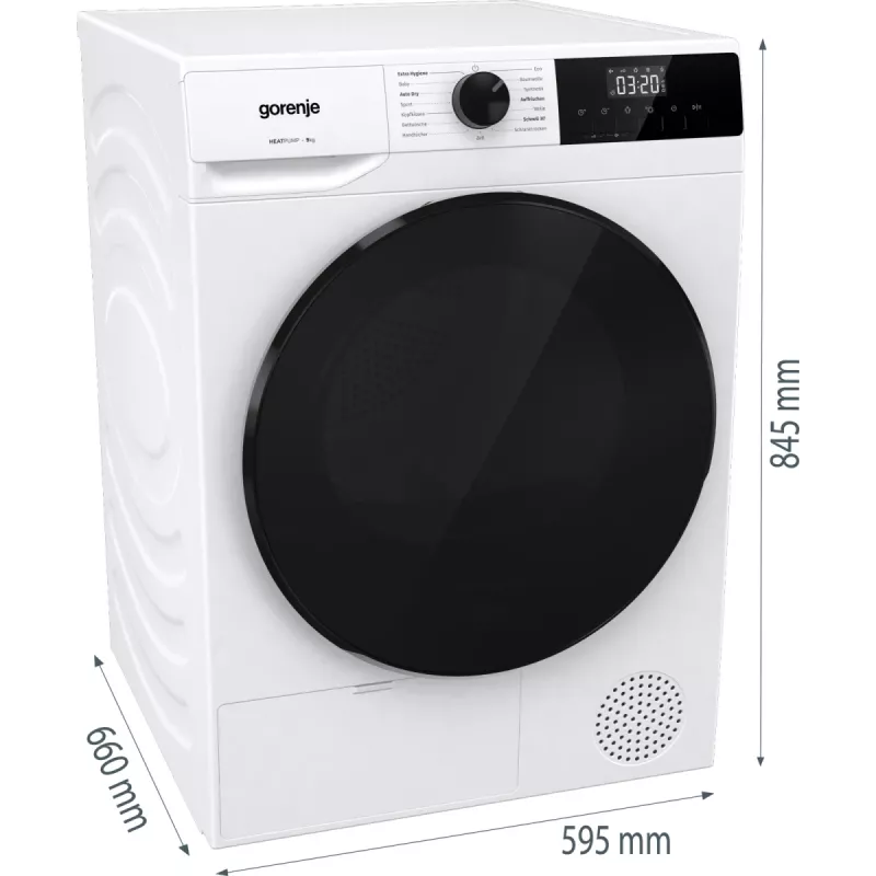 Gorenje DHNA92/DE pesukuivatusrest Vabaltseisev Eestlaaditav 9 kg Valge