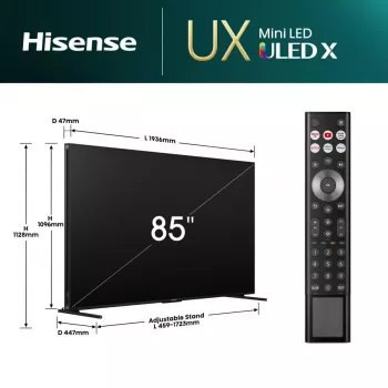 Hisense 85UXNQ 2.16 m (85 tolli) 4K Ultra HD Smart TV Wi-Fi Must, Hall 700 cd/m²