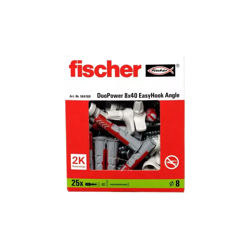 Kruvikonksu ja tüübli komplekt Fischer 564169 25 tk Plast 8 mm