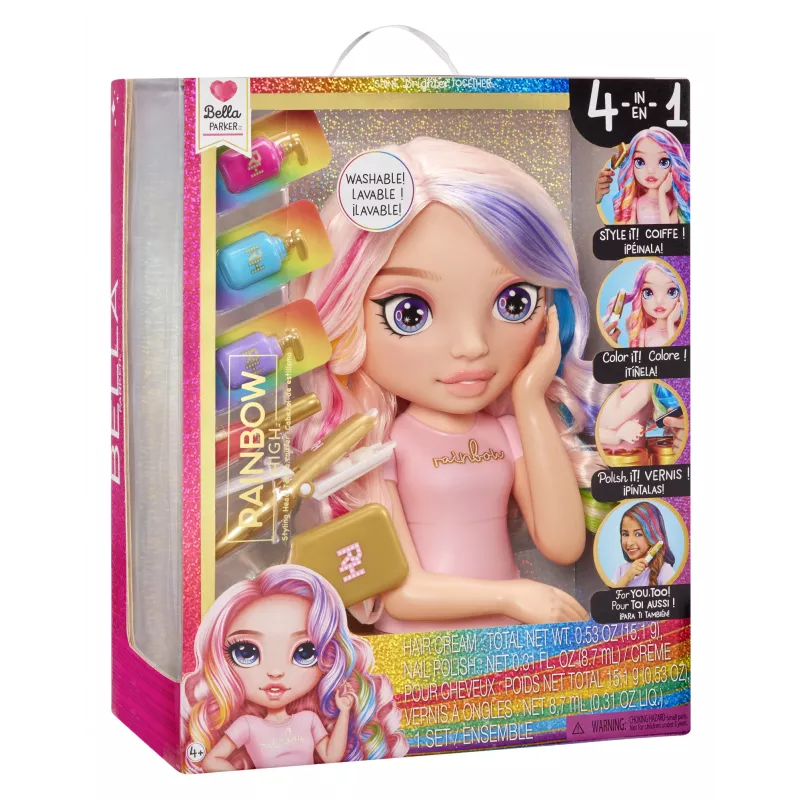Rainbow High Stiilimispea mängukomplekt, Jumestus-/Stiilimisnuku pea, Naine, 4 a, Poiss/Tüdruk, Mitmevärviline