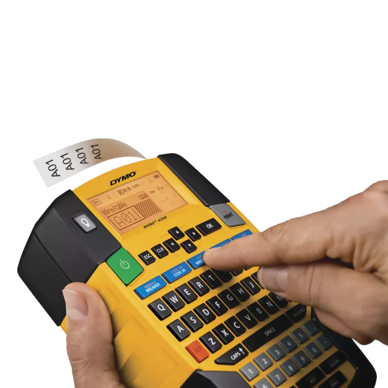 DYMO RHINO 4200 tööstuslik sildiprinter | QWERTZ klaviatuur ja aega säästvad kiirklahvid | Vastupidav sildiprinter töökohtadele ja rasketeks märgistustöödeks