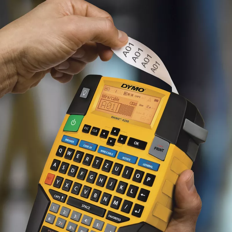 DYMO RHINO 4200 tööstuslik sildiprinter | QWERTZ klaviatuur ja aega säästvad kiirklahvid | Vastupidav sildiprinter töökohtadele ja rasketeks märgistustöödeks