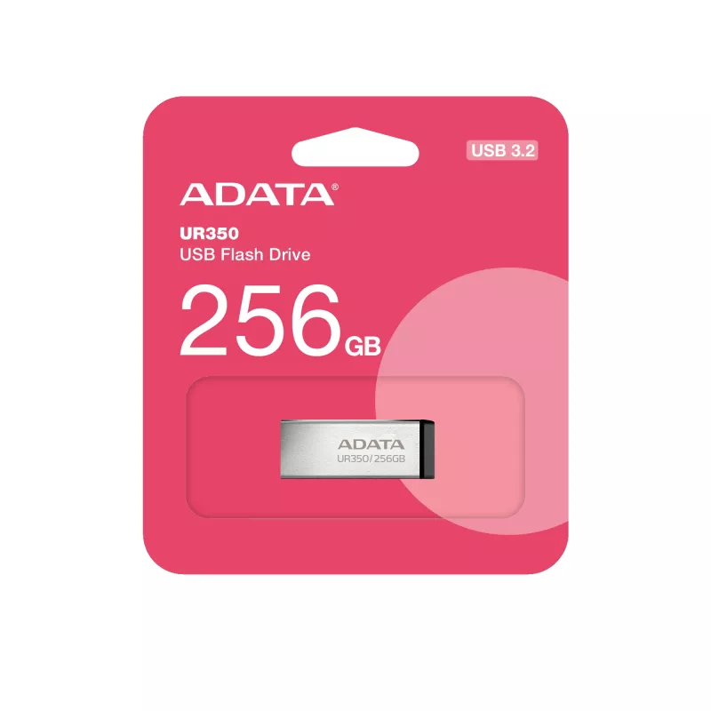 ADATA UR350 USB-mälupulk 256 GB USB Type-A 3.2 Gen 1 (3.1 Gen 1) Must, Hõbedane