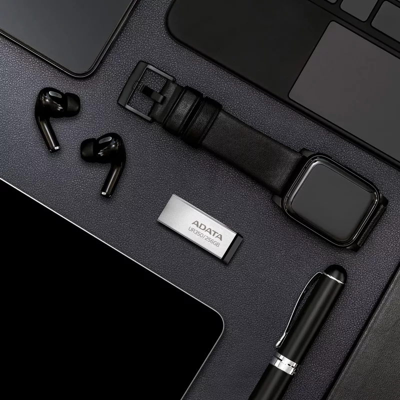 ADATA UR350 USB-mälupulk 256 GB USB Type-A 3.2 Gen 1 (3.1 Gen 1) Must, Hõbedane