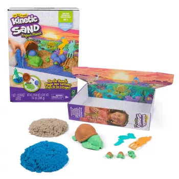 Kinetic Sand , Project Planet Turtle Beach 14oz mänguliivaga, tööriistad ja vormid, keskkonnasäästlikud materjalid, sensoorsed mänguasjad lastele