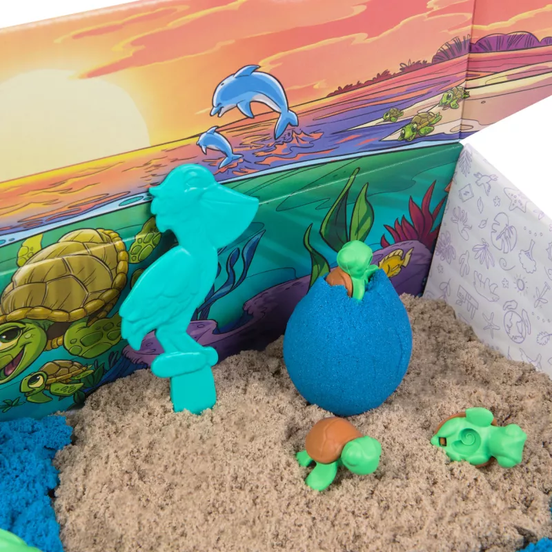Kinetic Sand , Project Planet Turtle Beach 14oz mänguliivaga, tööriistad ja vormid, keskkonnasäästlikud materjalid, sensoorsed mänguasjad lastele