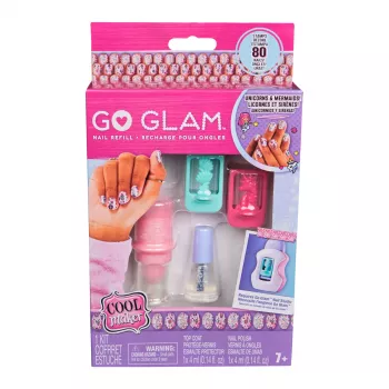 Cool Maker, GO GLAM Nail Kit Refill, Unicorn & Mermaid Designs, Style 80 Nails (Packaging May Vary), Arts and Crafts Kids Toys for Ages 7 and up