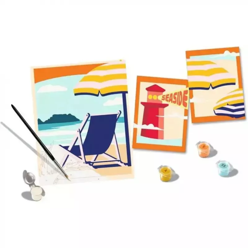 Ravensburger värvimiskomplekt CreArt Gallery Wall Set 'At the Beach' 23901 — maalimistegevuse komplekt koos raamide paneelidega
