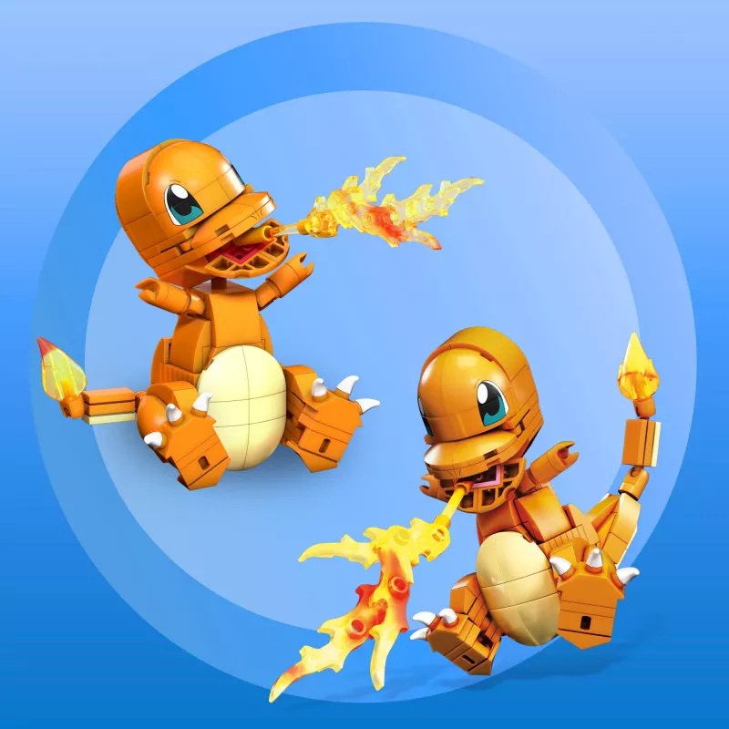 MEGA Pokémon Build & Show Charmander mänguasjade ehituskomplekt, 4 tolli kõrge,