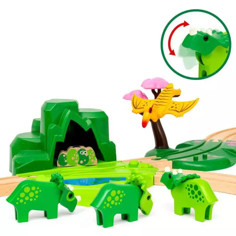 Raudteekomplekt Ravensburger Dinosaur Deluxe Set BRIO World 63610400 interaktiivsete funktsioonidega