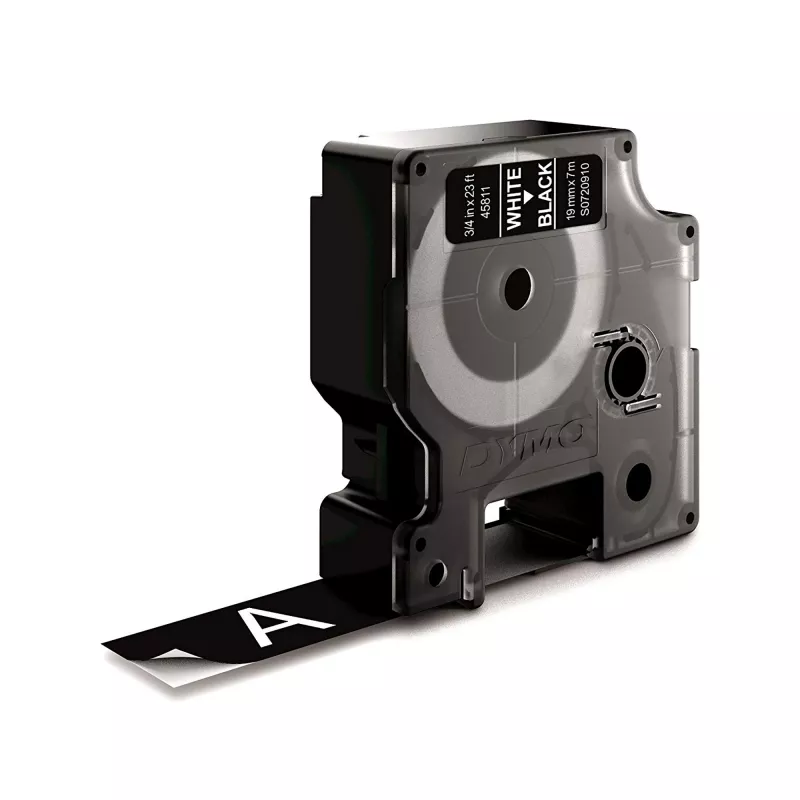 DYMO autentsed D1 sildid | Valge trükk mustal lindil | 19 mm x 7 m | Isekleepuvad sildid LabelManager sildivalmistajatele | Valmistatud Euroopas