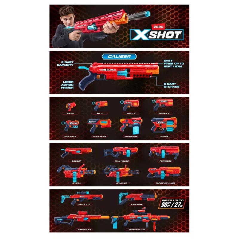 XSHOT Excel Caliber Blaster (16 noolemürsku) ZURU