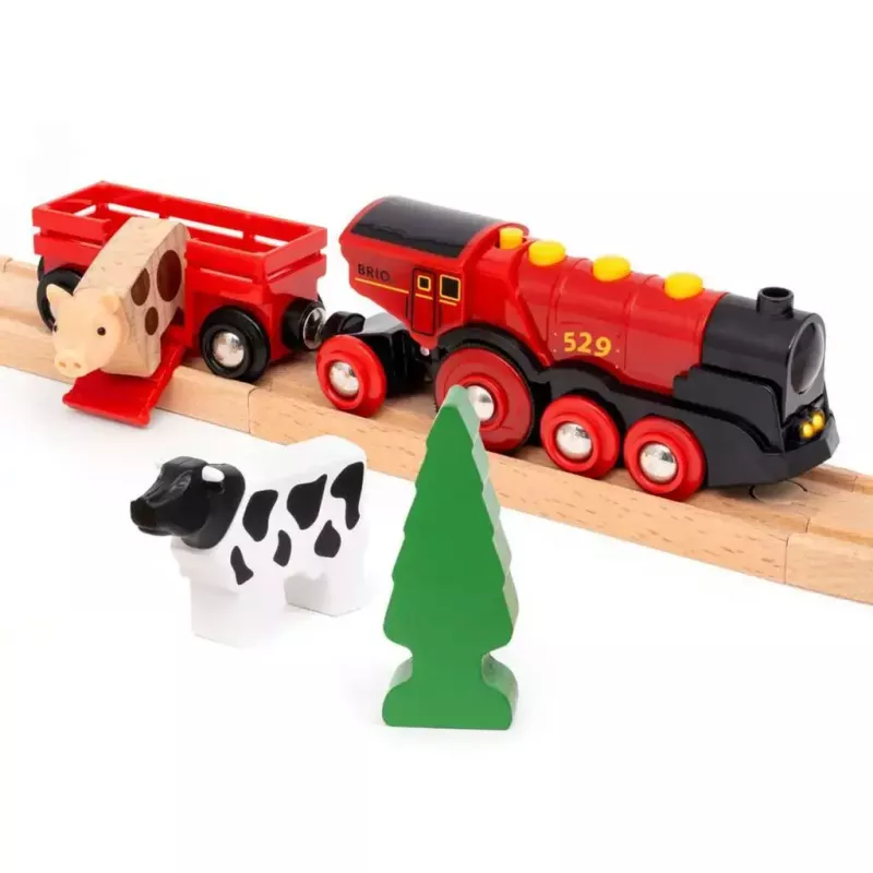 Ravensburger BRIO World punane Lola talu rongikomplekt – puidust mängurong